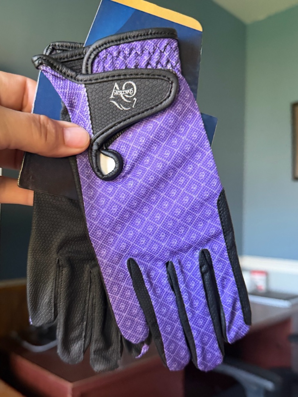 Ovation ladies cool rider gloves purple sz large 8-8.5